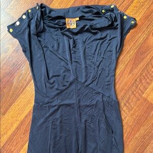 Blue Dress with Gold Button Accents by Tory Burch